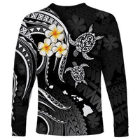 Polynesian Hawaii Long Sleeve Shirt Niihau Islands with Pacific Plumeria White Vibe LT9 - Polynesian Pride