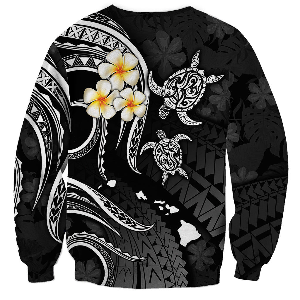 Polynesian Hawaii Sweatshirt Niihau Islands with Pacific Plumeria White Vibe LT9 - Polynesian Pride