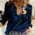 Hawaii Women Casual Shirt Molokai Islands Polynesian Sunset Plumeria Blue Vibe LT9 Female Blue - Polynesian Pride