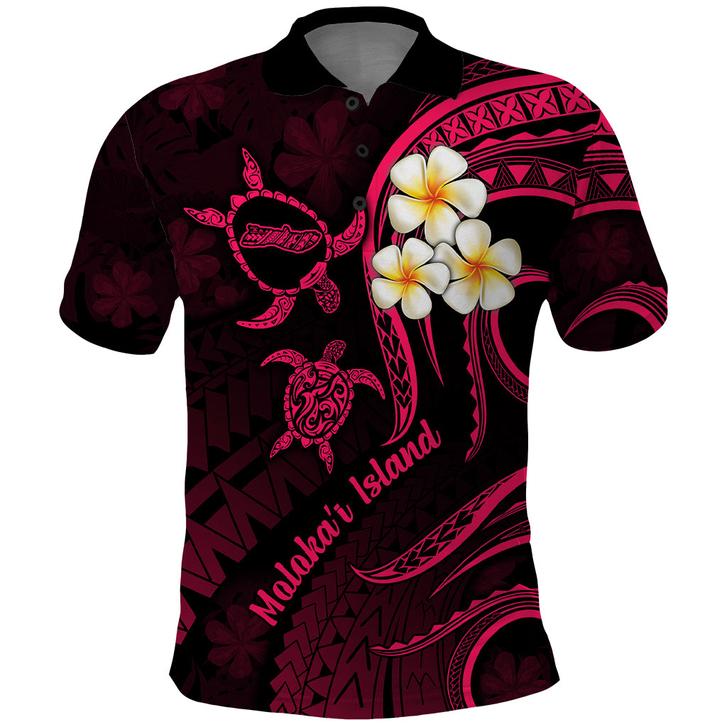 Hawaii Polo Shirt Molokai Islands Polynesian Sunset Plumeria Pink Vibe LT9 Pink - Polynesian Pride