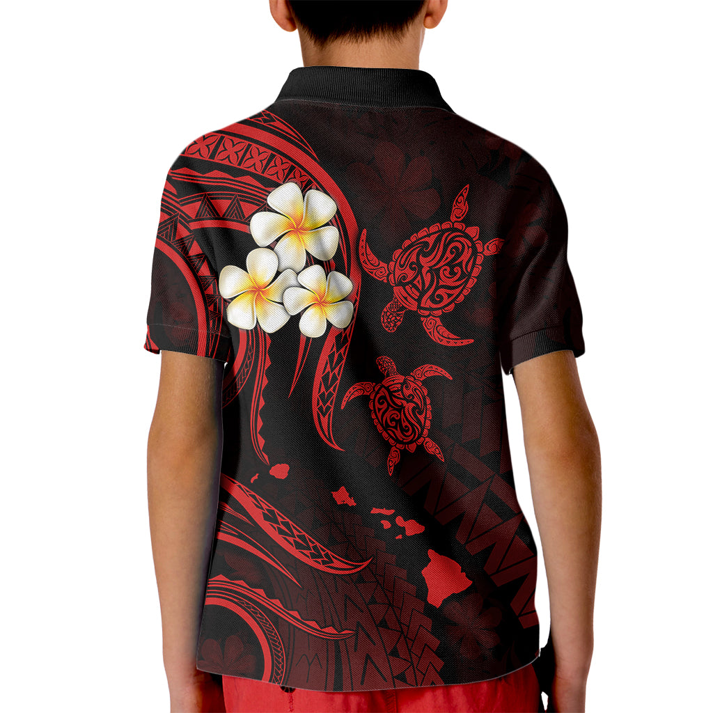 Polynesian Hawaii Kid Polo Shirt Molokai Islands with Pacific Plumeria Red Vibe LT9 - Polynesian Pride