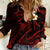 Polynesian Hawaii Women Casual Shirt Molokai Islands with Pacific Plumeria Red Vibe LT9 Female Red - Polynesian Pride
