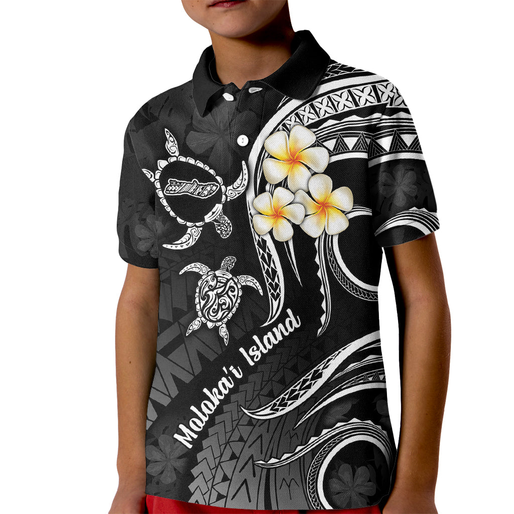 Polynesian Hawaii Kid Polo Shirt Molokai Islands with Pacific Plumeria White Vibe LT9 Kid White - Polynesian Pride