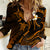 Hawaii Women Casual Shirt Lanai Islands Polynesian Sunset Plumeria Gold Vibe LT9 Female Gold - Polynesian Pride
