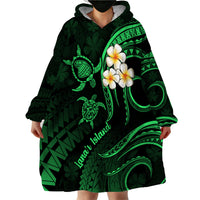 Hawaii Wearable Blanket Hoodie Lanai Islands Polynesian Sunset Plumeria Green Vibe LT9 - Polynesian Pride