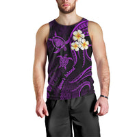 Polynesian Hawaii Men Tank Top Lanai Islands with Pacific Plumeria Purple Vibe LT9 - Polynesian Pride