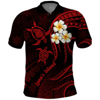 Polynesian Hawaii Polo Shirt Lanai Islands with Pacific Plumeria Red Vibe LT9 Red - Polynesian Pride