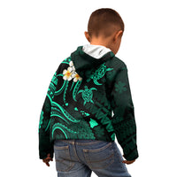 Polynesian Hawaii Kid Hoodie Lanai Islands with Pacific Plumeria Turquoise Vibe LT9 - Polynesian Pride