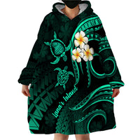 Polynesian Hawaii Wearable Blanket Hoodie Lanai Islands with Pacific Plumeria Turquoise Vibe LT9 - Polynesian Pride
