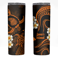 Hawaii Lanaʻi Islands Pacific Plumeria Skinny Tumbler Gold Polynesian Tattoo