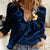 Hawaii Women Casual Shirt Kauai Islands Polynesian Sunset Plumeria LT9 Female Blue - Polynesian Pride