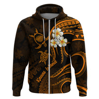 Hawaii Hoodie Kauai Islands Polynesian Sunset Plumeria Gold Vibe LT9 Zip Hoodie Gold - Polynesian Pride