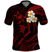 Polynesian Hawaii Polo Shirt Kauai Islands with Pacific Plumeria Red Vibe LT9 Red - Polynesian Pride
