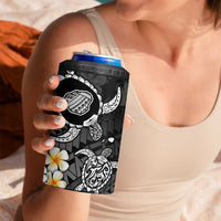 Hawaii Kauai Islands Pacific Plumeria 4 in 1 Can Cooler Tumbler White Polynesian Tattoo