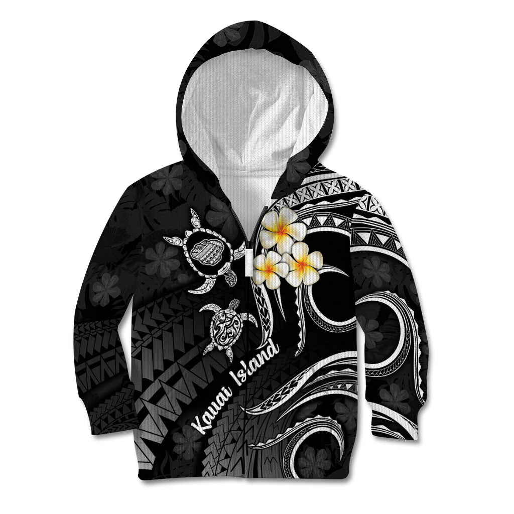 Polynesian Hawaii Kid Hoodie Kauai Islands with Pacific Plumeria White Vibe LT9 Zip Hoodie White - Polynesian Pride