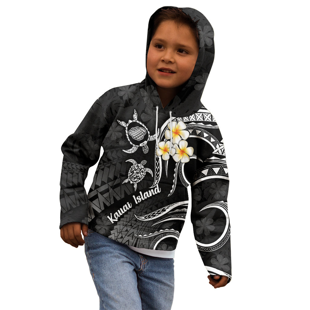 Polynesian Hawaii Kid Hoodie Kauai Islands with Pacific Plumeria White Vibe LT9 - Polynesian Pride