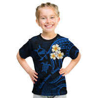 Hawaii Kid T Shirt Kahoolawe Islands Polynesian Sunset Plumeria LT9 Blue - Polynesian Pride