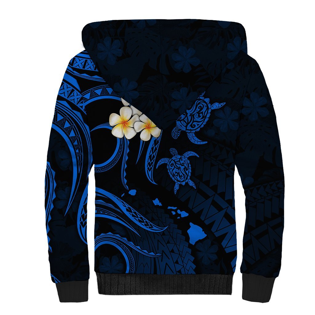 Hawaii Sherpa Hoodie Kahoolawe Islands Polynesian Sunset Plumeria LT9 - Polynesian Pride