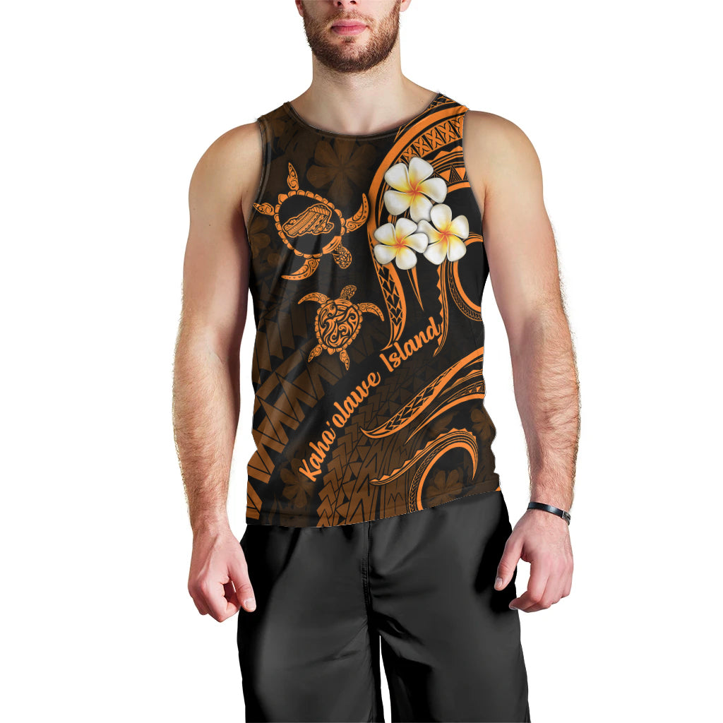 Hawaii Men Tank Top Kahoolawe Islands Polynesian Sunset Plumeria Gold Vibe LT9 - Polynesian Pride