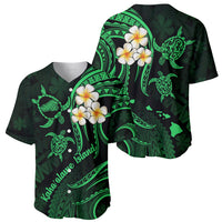 Hawaii Baseball Jersey Kahoolawe Islands Polynesian Sunset Plumeria Green Vibe LT9 - Polynesian Pride