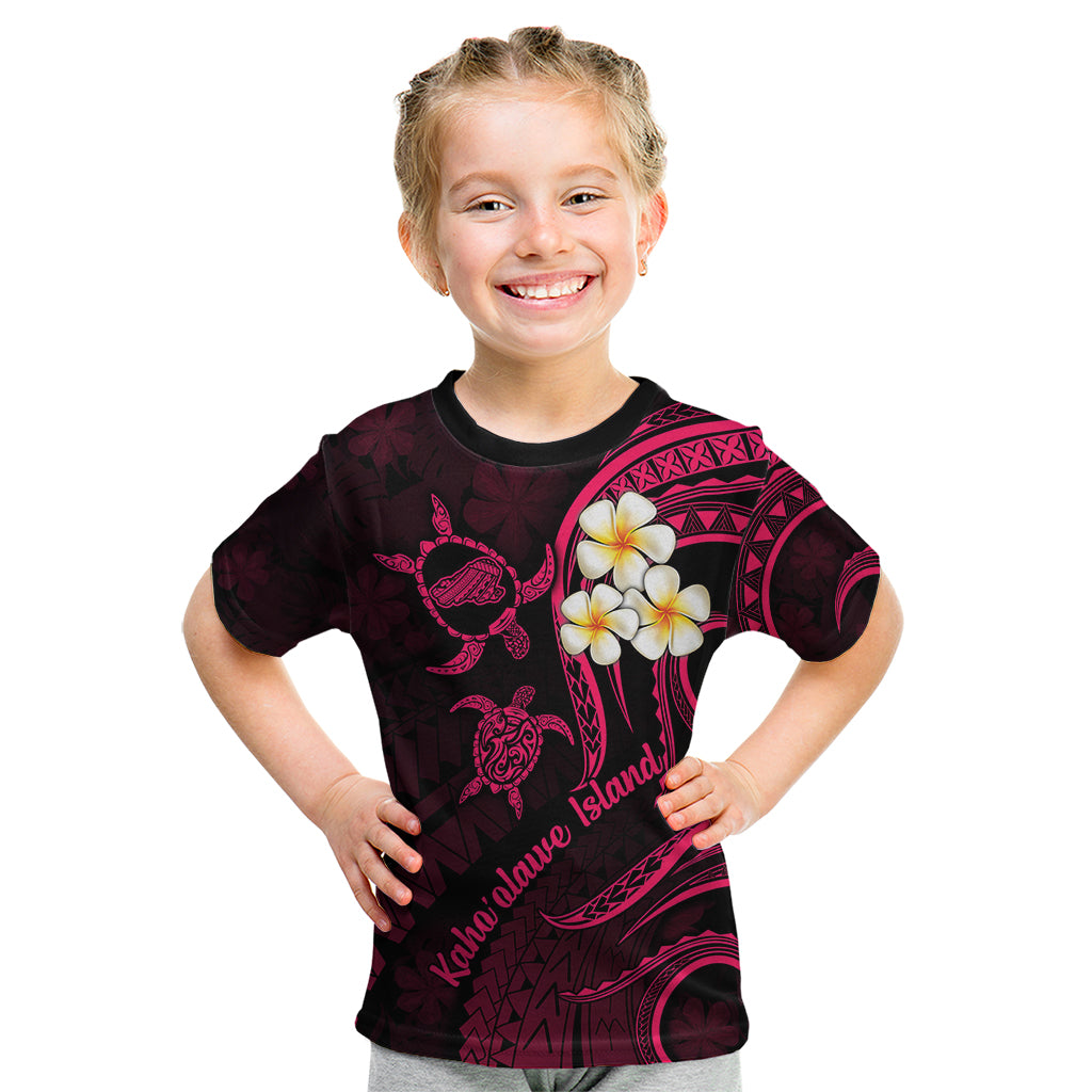 Hawaii Kid T Shirt Kahoolawe Islands Polynesian Sunset Plumeria Pink Vibe LT9 Pink - Polynesian Pride