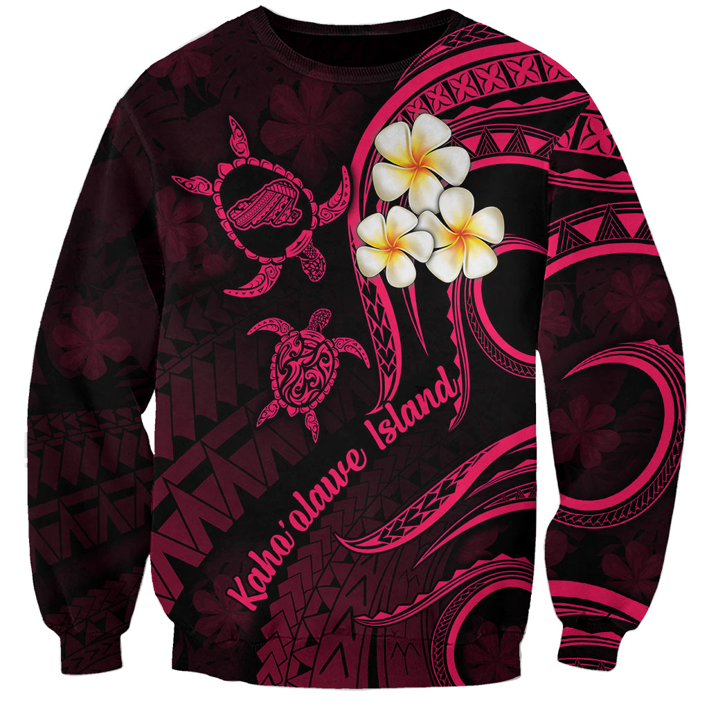 Hawaii Sweatshirt Kahoolawe Islands Polynesian Sunset Plumeria Pink Vibe LT9 Unisex Pink - Polynesian Pride