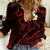 Polynesian Hawaii Women Casual Shirt Kahoolawe Islands with Pacific Plumeria Red Vibe LT9 Female Red - Polynesian Pride