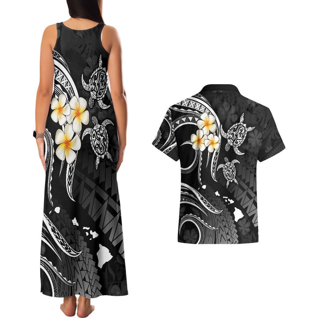 Polynesian Hawaii Couples Matching Tank Maxi Dress And Hawaiian Shirt Kahoolawe Islands with Pacific Plumeria White Vibe LT9 - Polynesian Pride