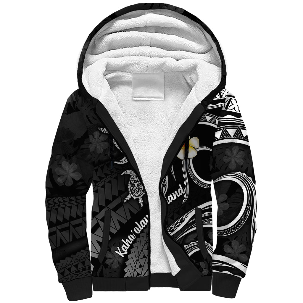 Polynesian Hawaii Sherpa Hoodie Kahoolawe Islands with Pacific Plumeria White Vibe LT9 Unisex White - Polynesian Pride
