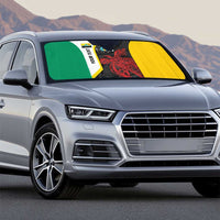 Personalised PNG Hela Province Auto Sun Shade Bird of Paradise Tattoo Flag Motif - Polynesian Pride