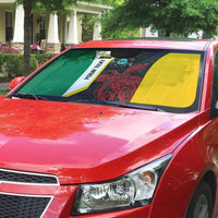 Personalised PNG Hela Province Auto Sun Shade Bird of Paradise Tattoo Flag Motif - Polynesian Pride