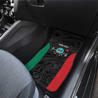 Personalised PNG Hela Province Car Mats Bird of Paradise Tattoo Flag Motif - Polynesian Pride