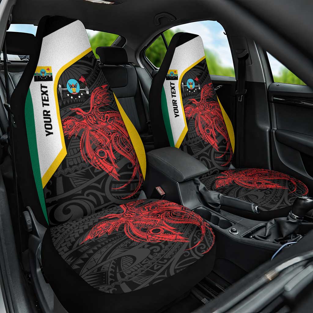 Personalised PNG Hela Province Car Seat Cover Bird of Paradise Tattoo Flag Motif - Polynesian Pride