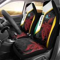 Personalised PNG Hela Province Car Seat Cover Bird of Paradise Tattoo Flag Motif - Polynesian Pride