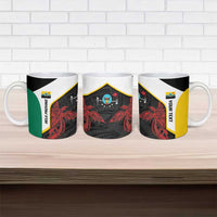 Personalised PNG Hela Province Ceramic Mug Bird of Paradise Tattoo Flag Motif - Polynesian Pride