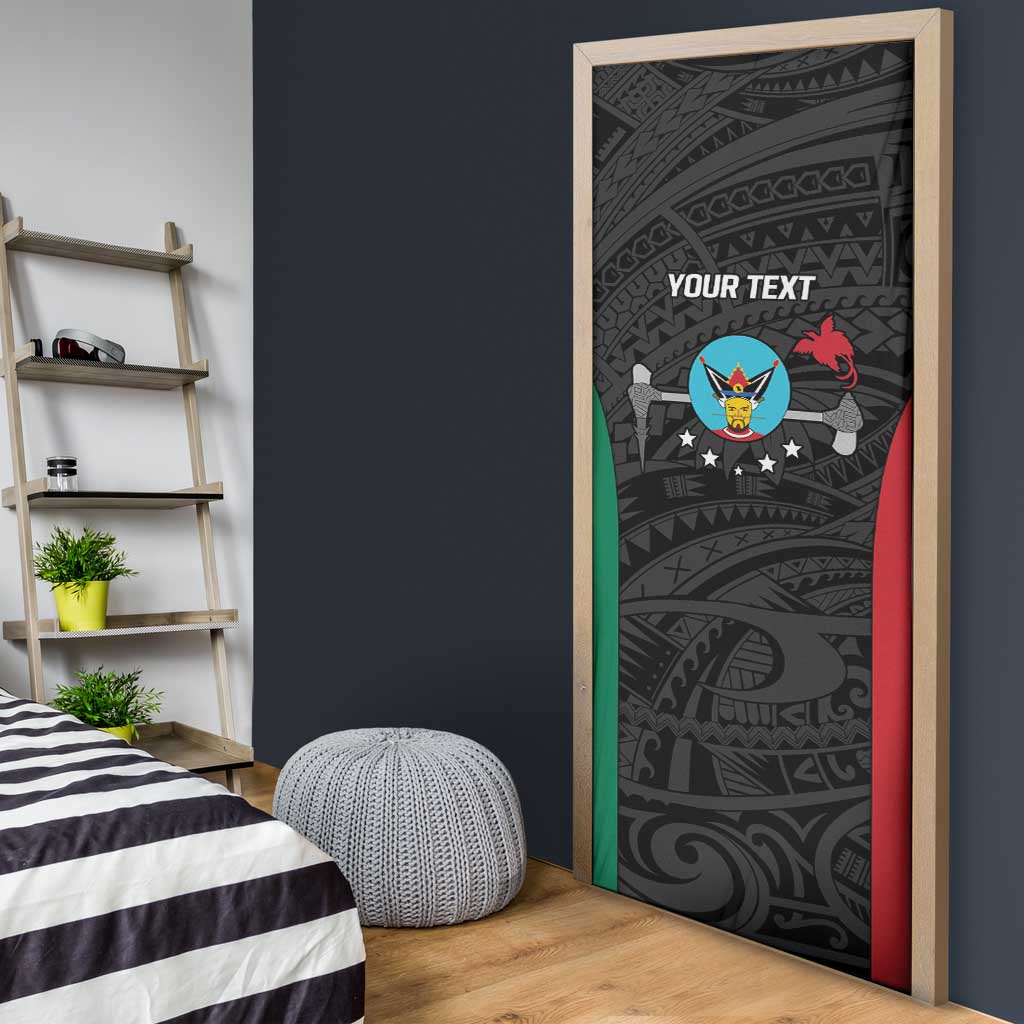 Personalised PNG Hela Province Door Cover Bird of Paradise Tattoo Flag Motif - Polynesian Pride