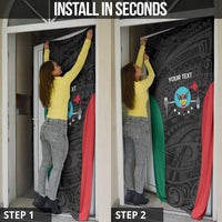 Personalised PNG Hela Province Door Cover Bird of Paradise Tattoo Flag Motif - Polynesian Pride