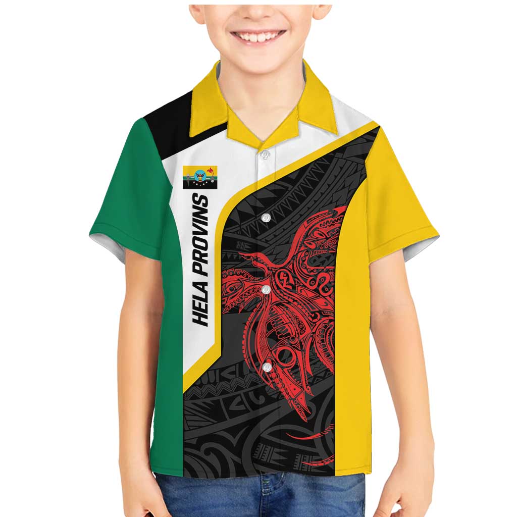 Personalised PNG Hela Province Family Matching Mermaid Dress and Hawaiian Shirt Bird of Paradise Tattoo Flag Motif - Polynesian Pride