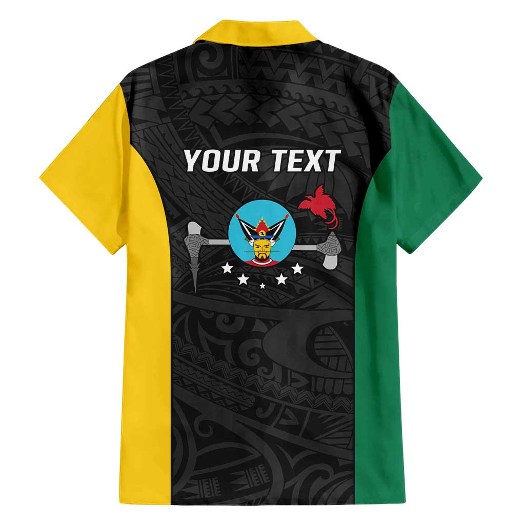 Personalised PNG Hela Province Family Matching Short Sleeve Bodycon Dress and Hawaiian Shirt Bird of Paradise Tattoo Flag Motif - Polynesian Pride