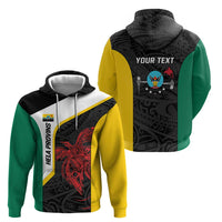 Personalised PNG Hela Province Hoodie Bird of Paradise Tattoo Flag Motif - Polynesian Pride