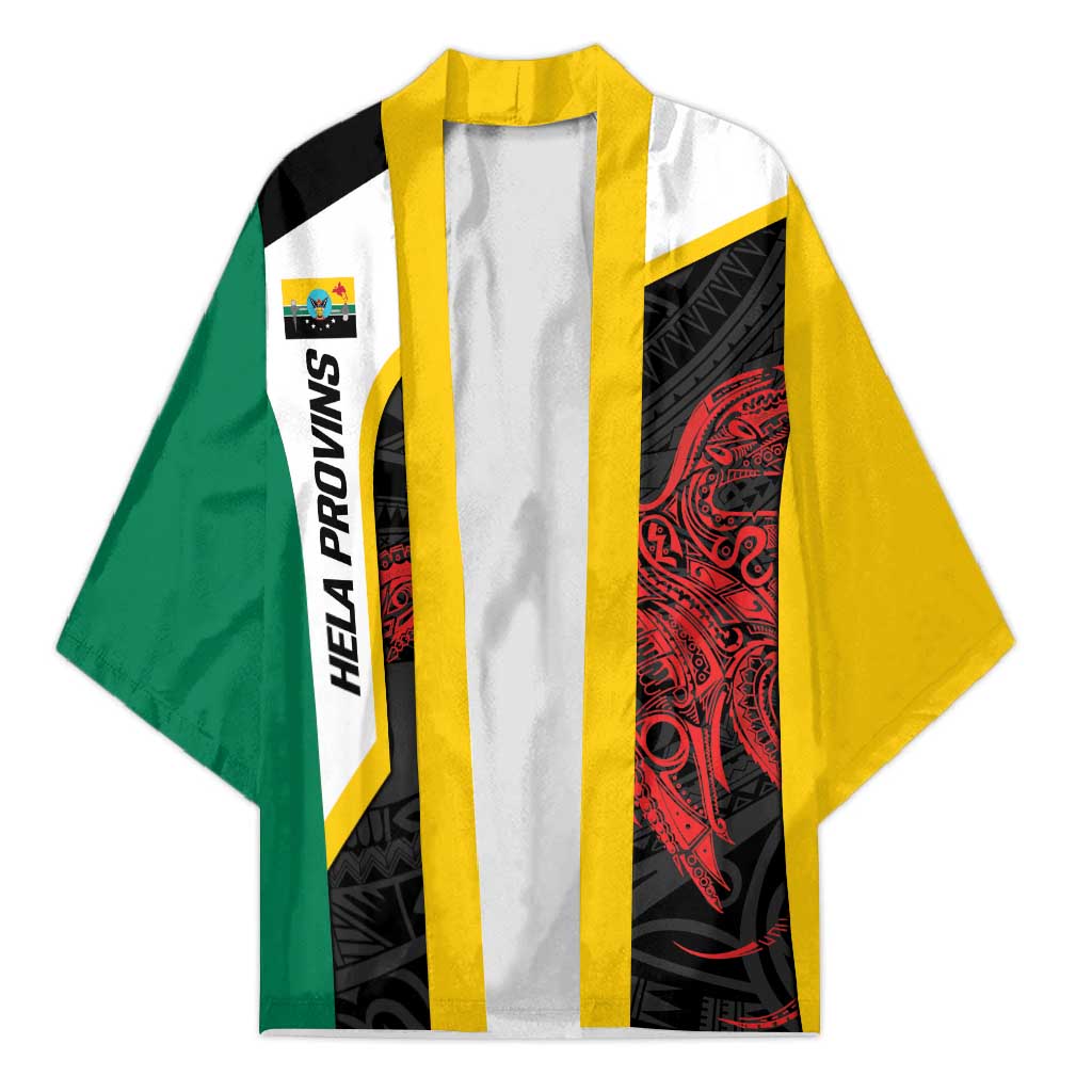 Personalised PNG Hela Province Kimono Bird of Paradise Tattoo Flag Motif - Polynesian Pride