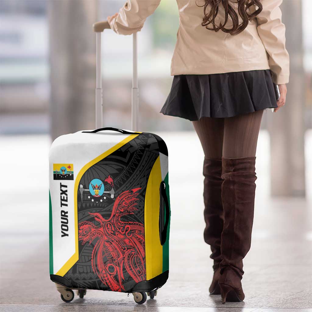 Personalised PNG Hela Province Luggage Cover Bird of Paradise Tattoo Flag Motif - Polynesian Pride