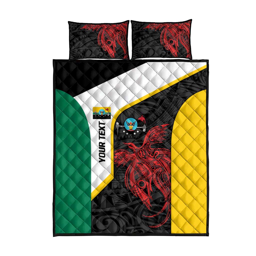 Personalised PNG Hela Province Quilt Bed Set Bird of Paradise Tattoo Flag Motif - Polynesian Pride