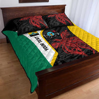 Personalised PNG Hela Province Quilt Bed Set Bird of Paradise Tattoo Flag Motif - Polynesian Pride