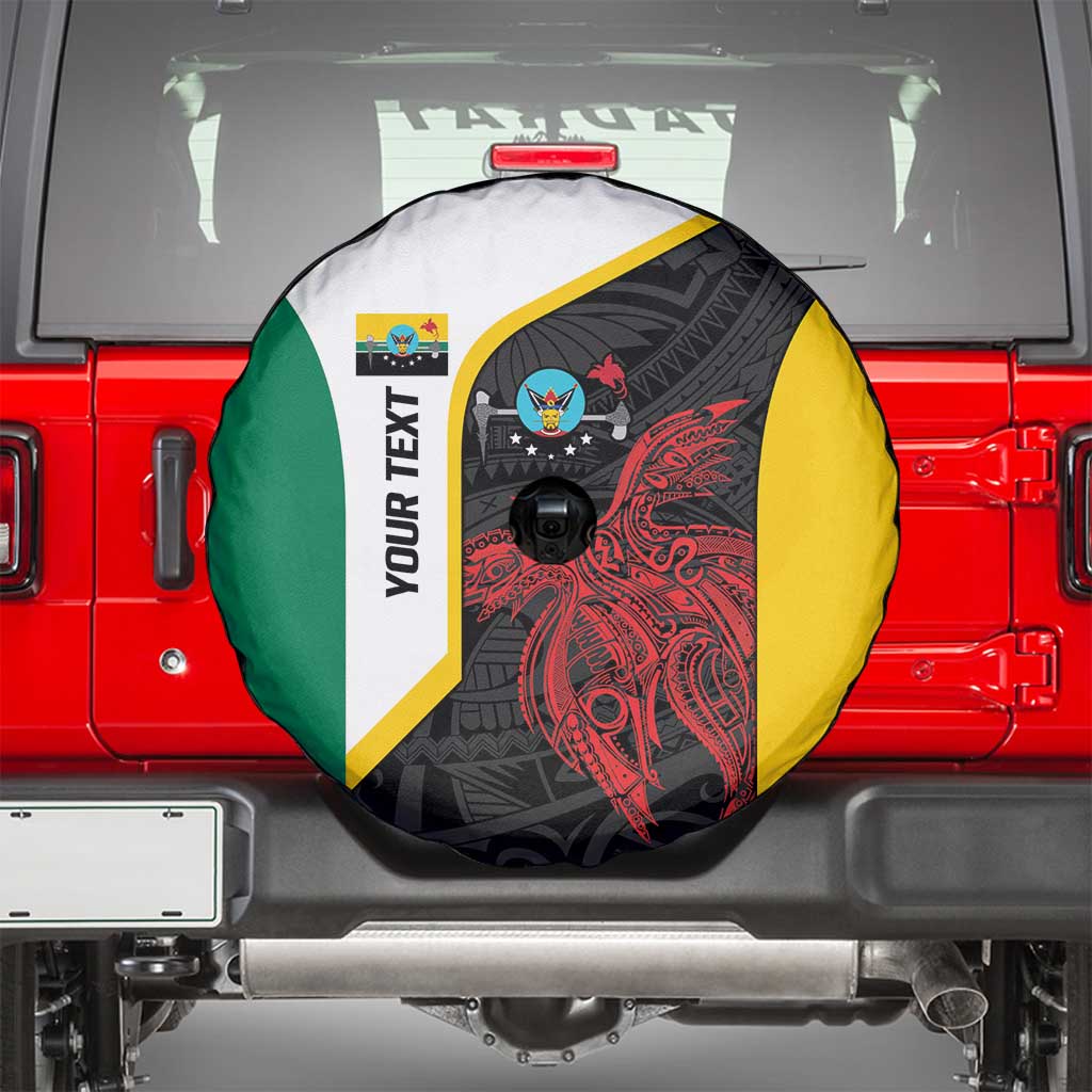 Personalised PNG Hela Province Spare Tire Cover Bird of Paradise Tattoo Flag Motif - Polynesian Pride
