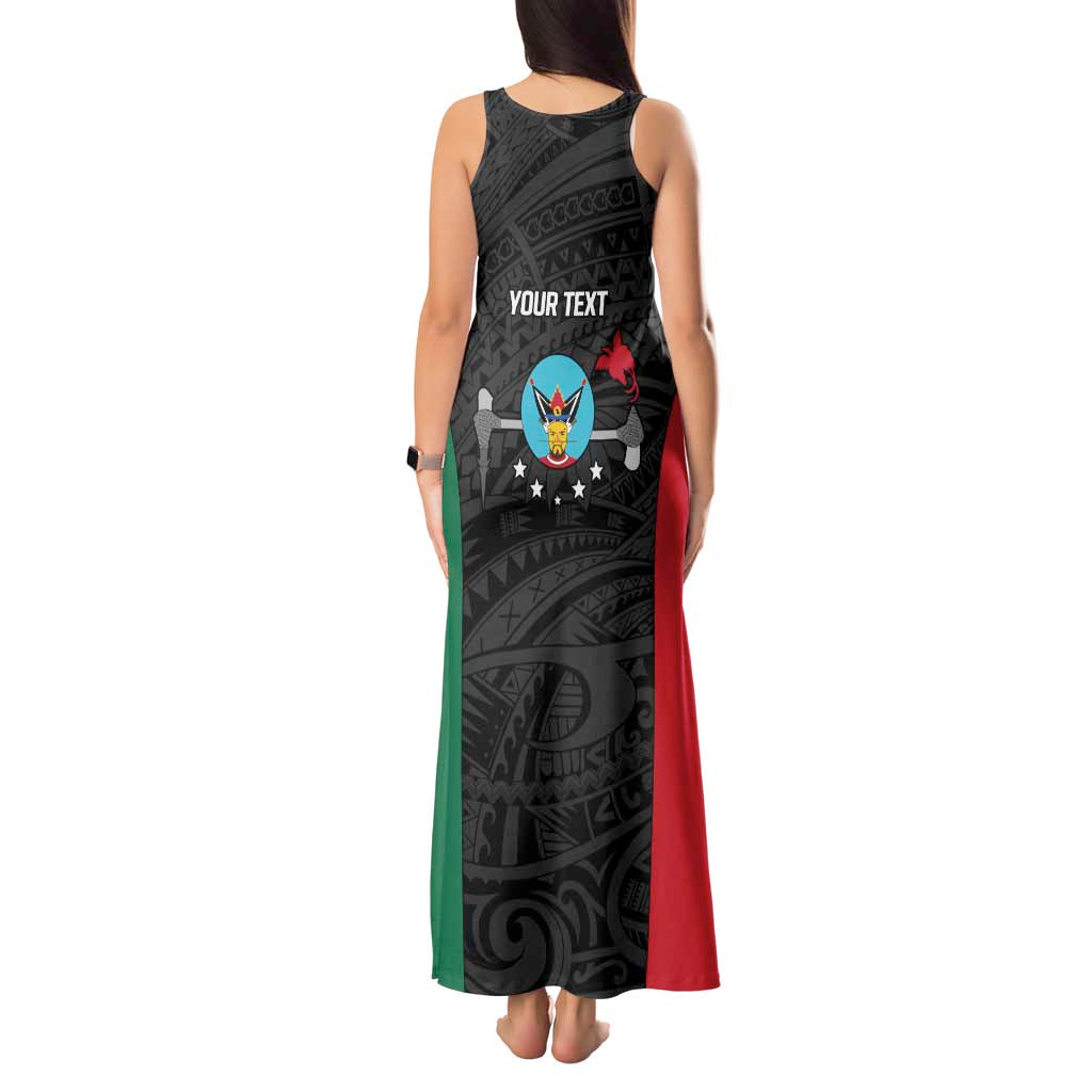 Personalised PNG Hela Province Tank Maxi Dress Bird of Paradise Tattoo Flag Motif - Polynesian Pride