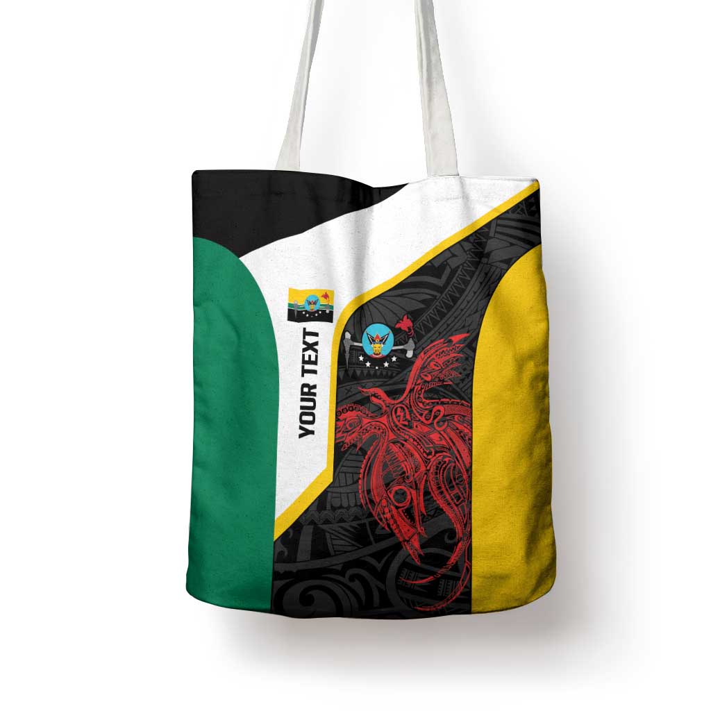 Personalised PNG Hela Province Tote Bag Bird of Paradise Tattoo Flag Motif - Polynesian Pride