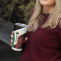 Personalised PNG Hela Province Tumbler Cup Bird of Paradise Tattoo Flag Motif - Polynesian Pride