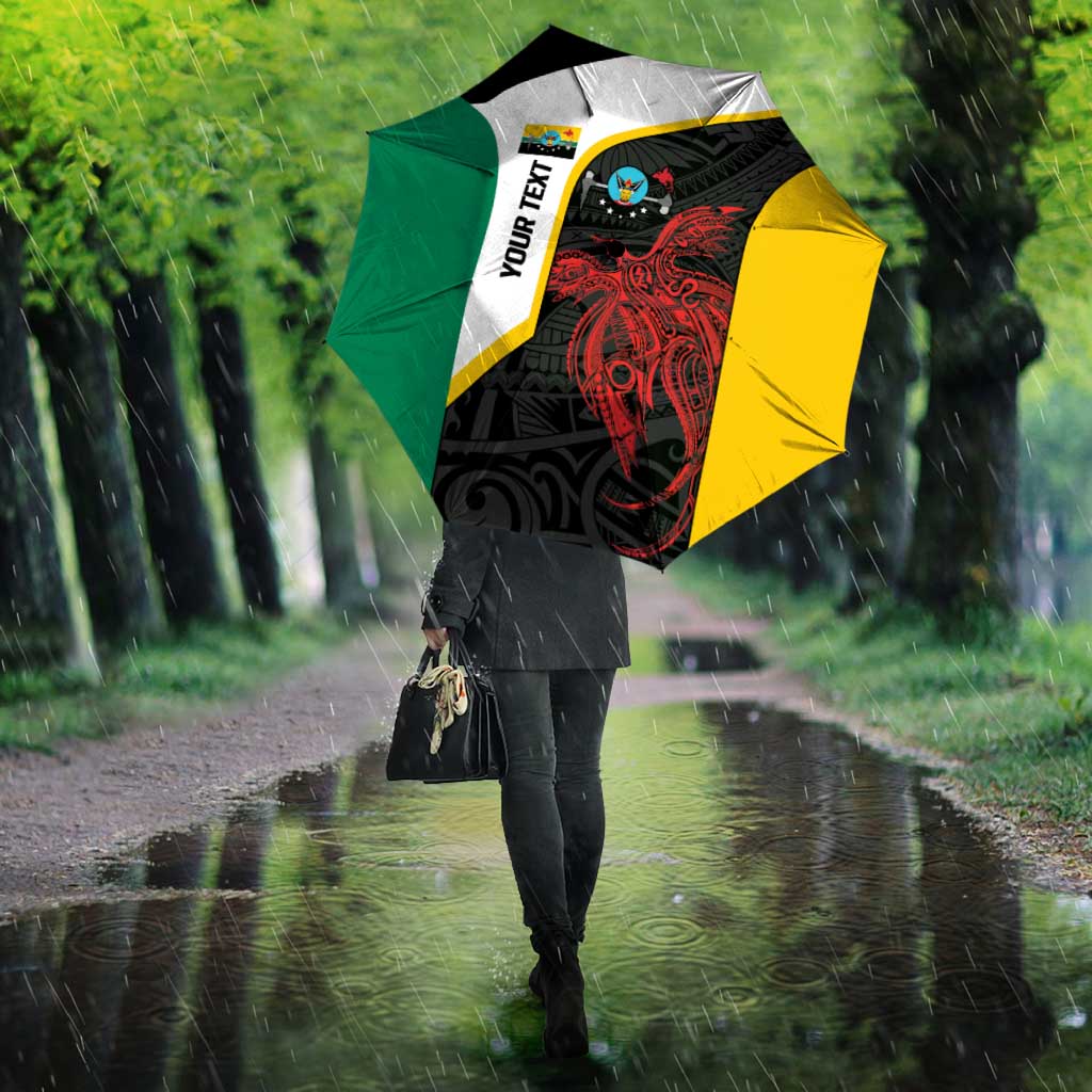 Personalised PNG Hela Province Umbrella Bird of Paradise Tattoo Flag Motif - Polynesian Pride