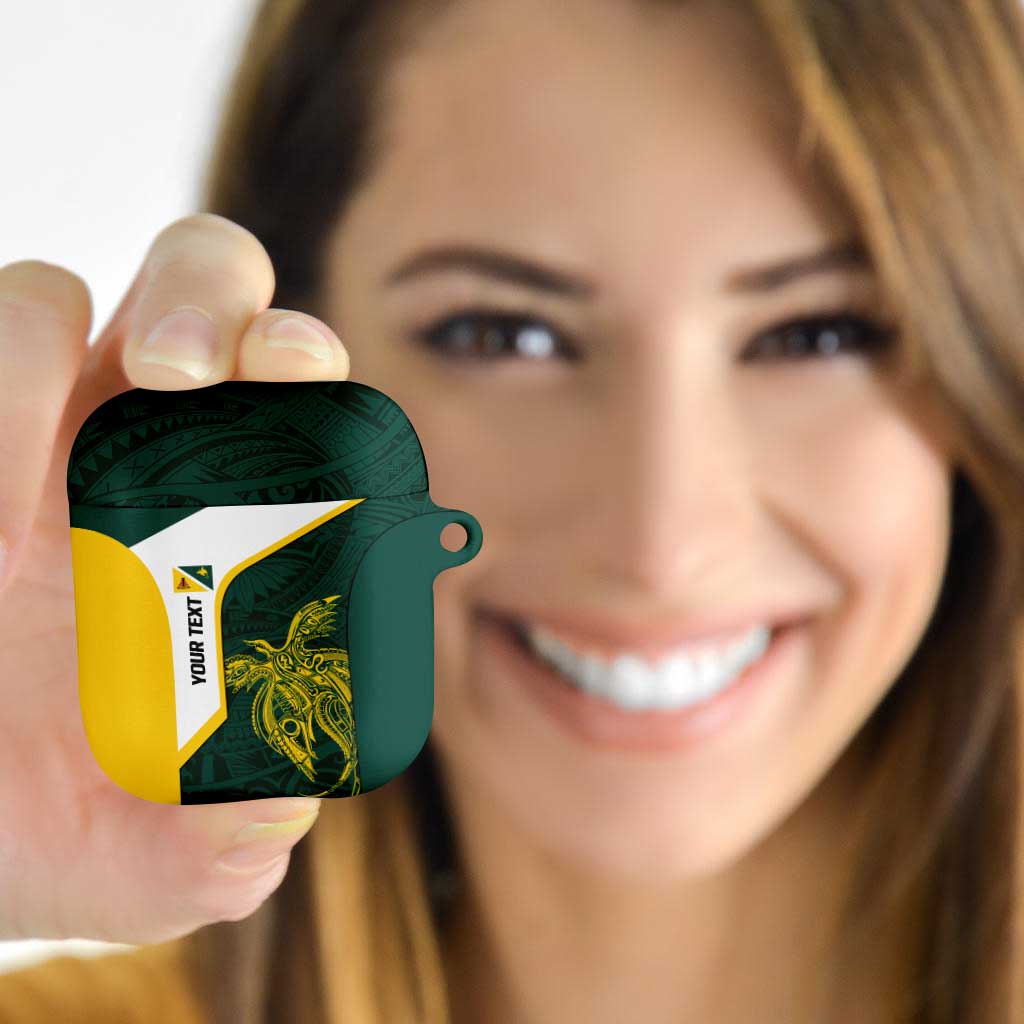 Personalised PNG Jiwaka Province AirPods Case Bird of Paradise Tattoo Flag Motif - Polynesian Pride